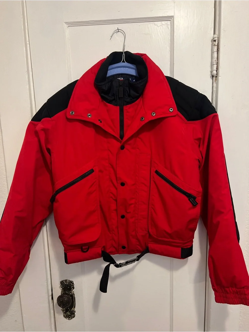 POLO RALPH LAUREN Hi Tech Vintage 90’s Neoprene Padded Ski Motorcycle Jacket RED - Picture 2 of 14